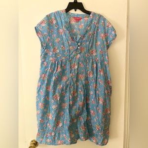 April Cornell Women’s Floral Blue and Pink Blouse XL